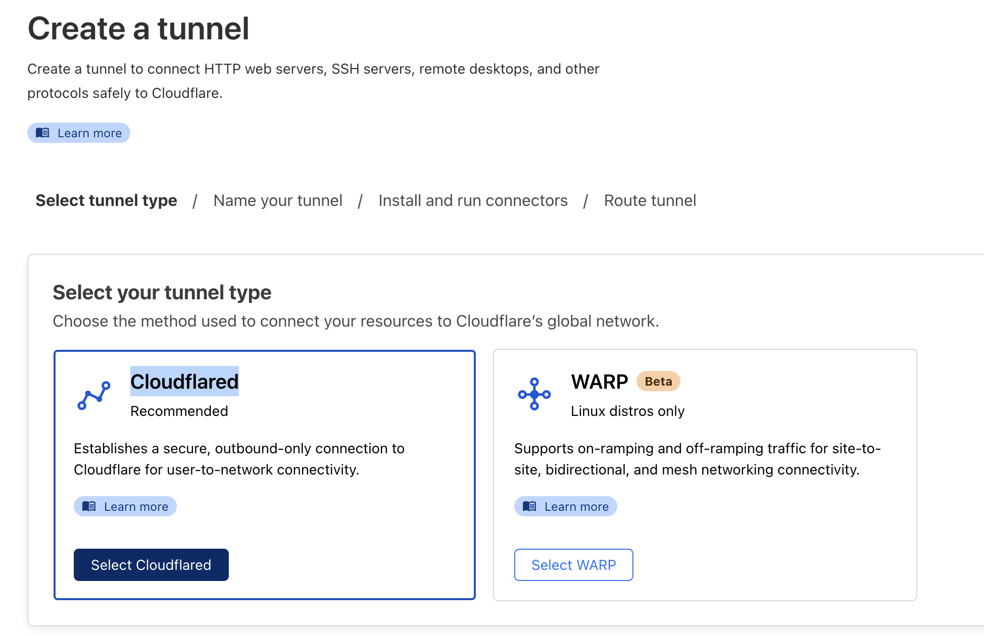 cloudflare-tunnel-creation